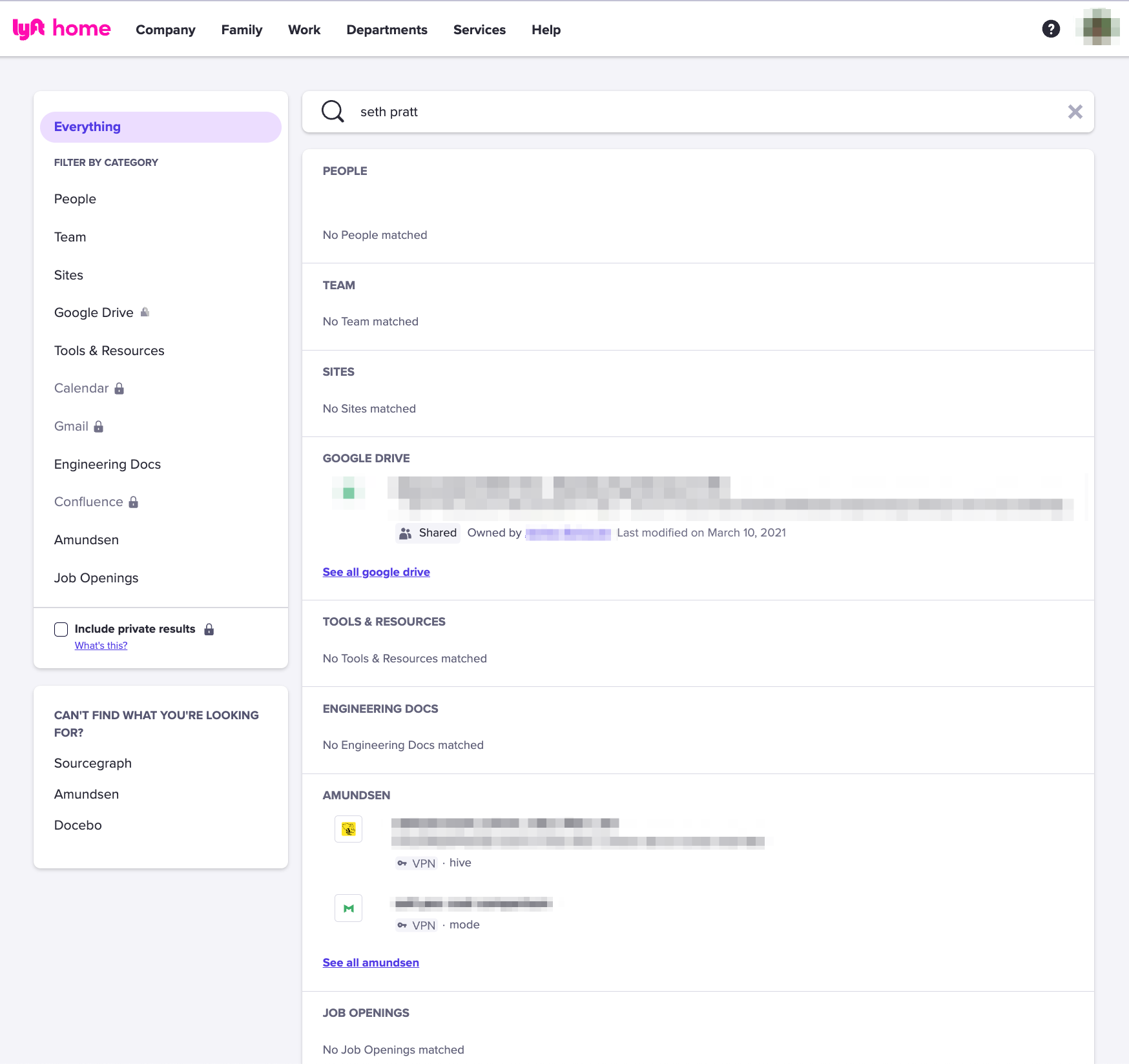Universal Search Infrastructure