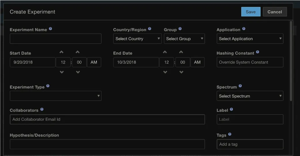Wasabi experimentation platform interface from the Intuit project