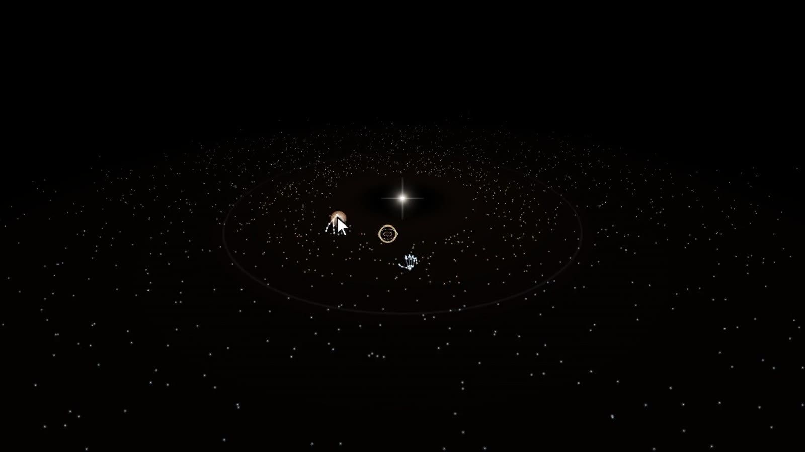 A Handful: dust gathering into a young star in a dark field