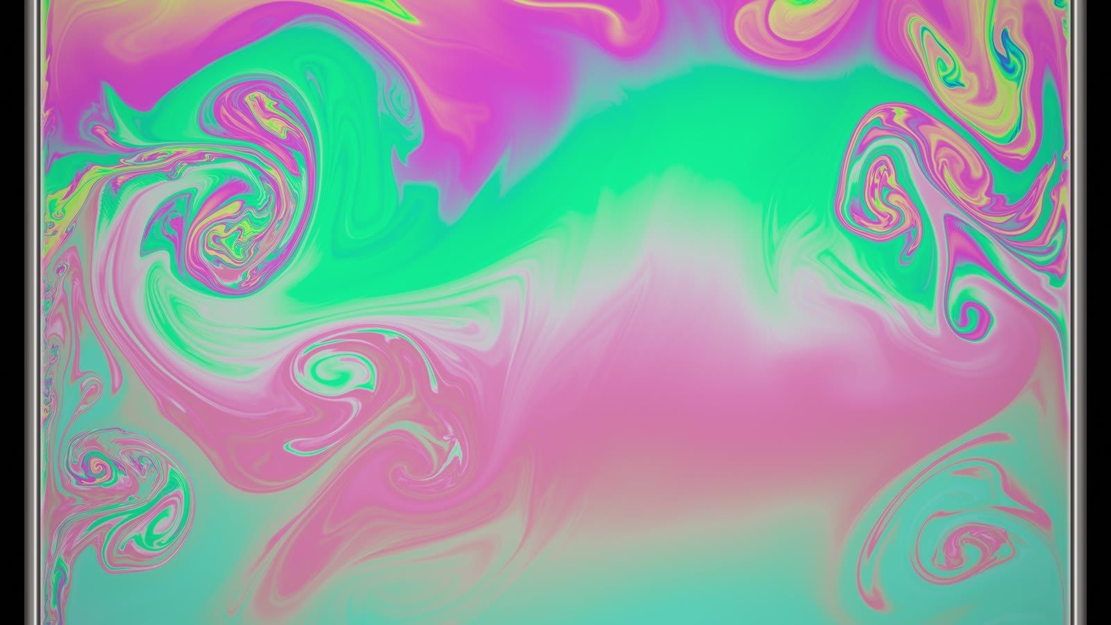 Soap film: swirling bands of magenta, green and gold
